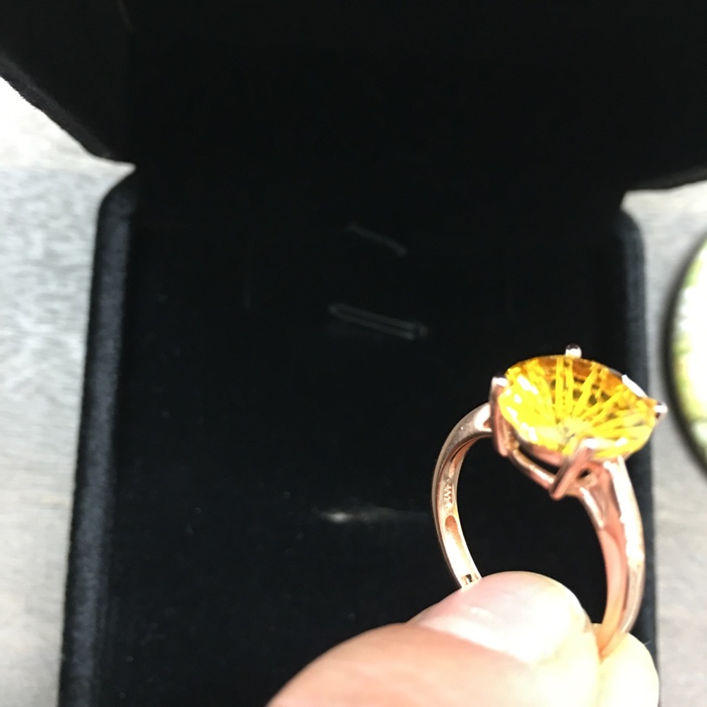 Certified Citrine Rose Gold Ring Necklace Set - Picture 13 of 17